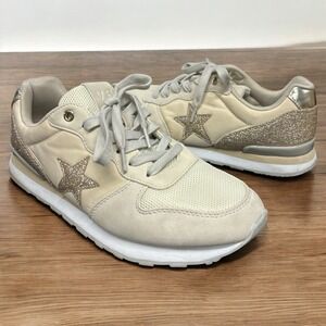 Vintage Havana Women's Nude Glitter Star/Tan Sneakers Shoes Casual Size 10